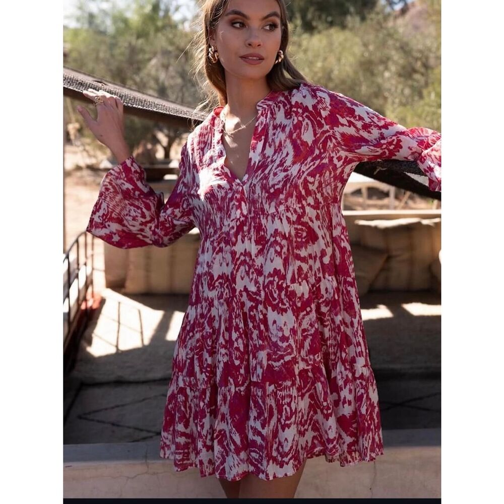 Choklate Paris Silk Blend Red and White Dress Size Large